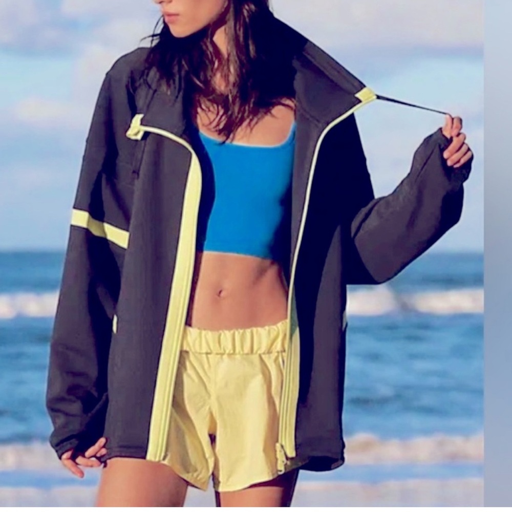 Free People Right on Track Athletic Jacket with Reflective Details